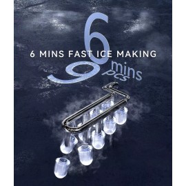 ecozy Portable Countertop Ice Maker -, Self-Cleaning with Ice Bags, Scoop- Black