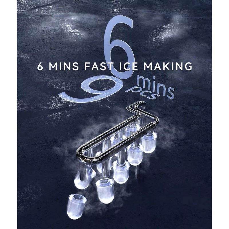 ecozy Portable Countertop Ice Maker -, Self-Cleaning with Ice Bags,