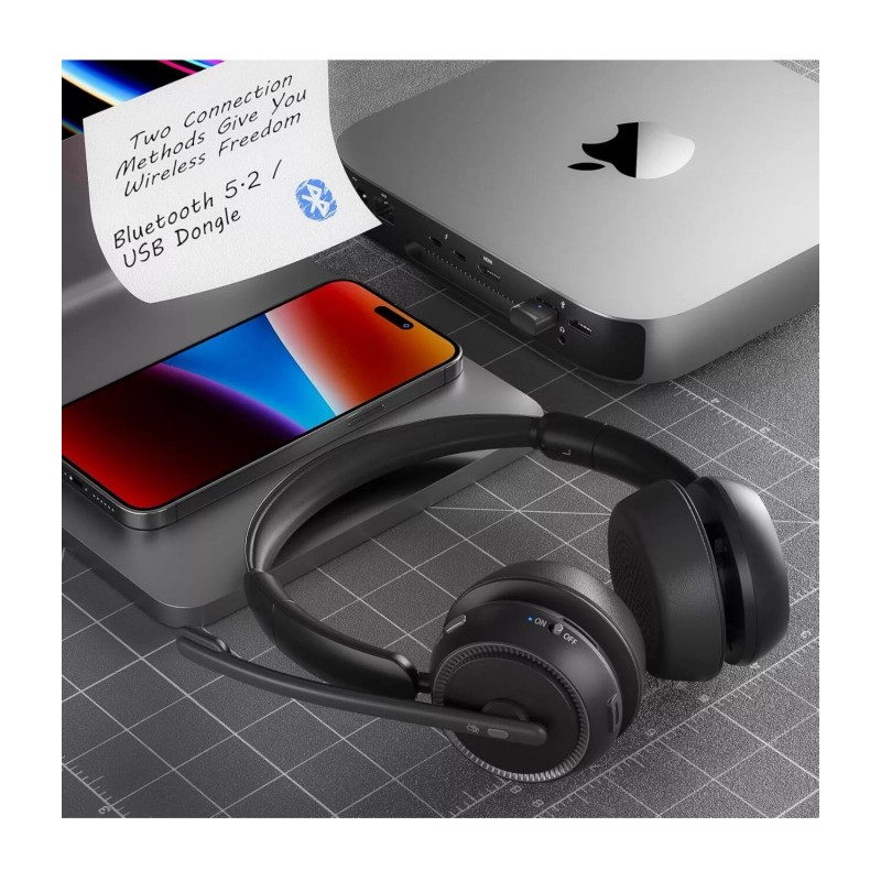 dytole Wireless Headset with Microphone for PC, Bluetooth Headset