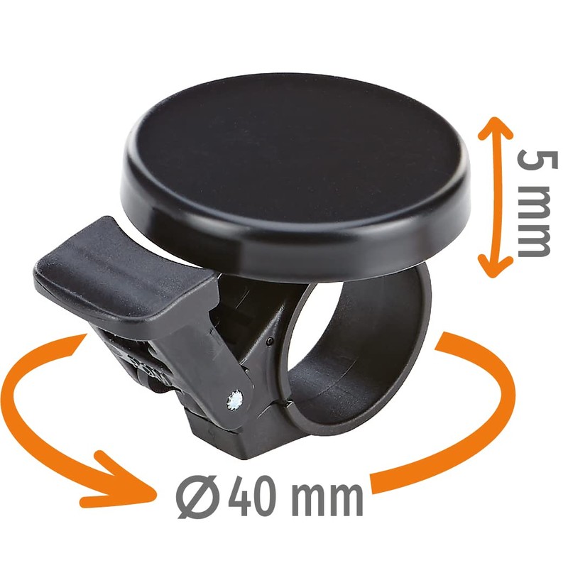 Prophete Bicycle Bell Black Matt Flat Modern Bicycle Bell Made