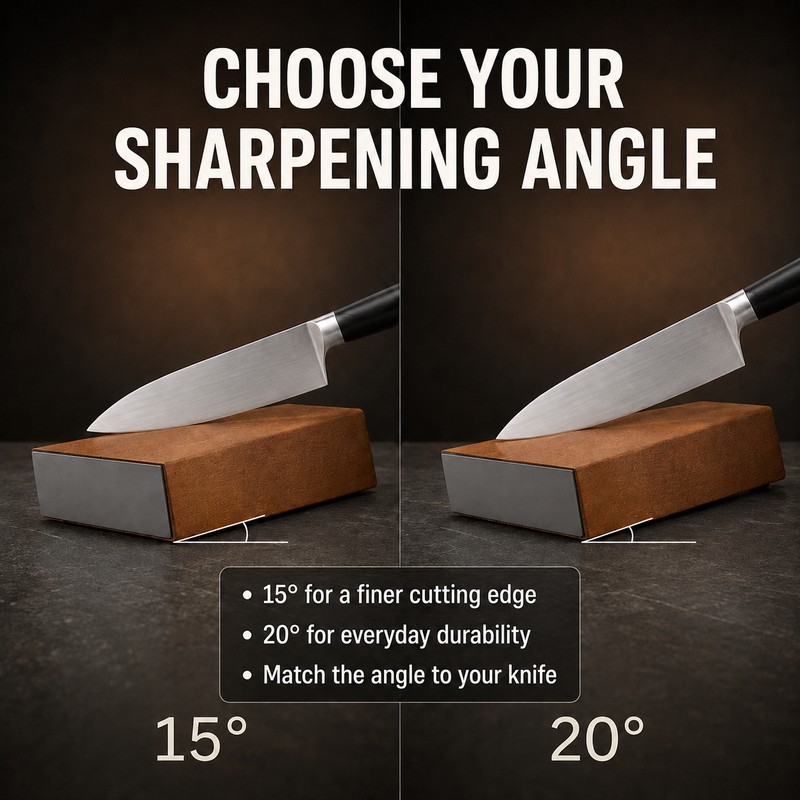 Magnetic Rolling Knife Sharpener Kit with 15°/20° Angle Guide and