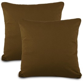 aqua-textil Classic Line Cushion Cover Set of 2 65 x 65 cm Dark Brown Cotton Cushion Cover Zip Jersey Cushion Cover
