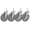 4" Caster Set of Four | 3/8-16x1-1/2 Threaded Stem Mount
