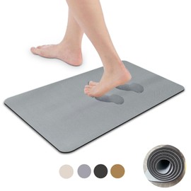 slefancy Bath Mat, Soft Diatomaceous Earth Bath Mat, Foot Wipe, Absorbent, Quick Drying, Antibacterial, Anti-Slip, Bathroom, Dressing Room, Washroom, Absorbing Mat, Soft, Washable, Convenient Storage