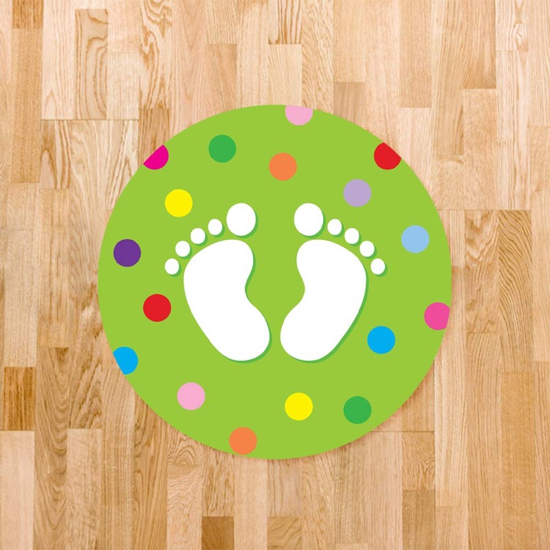 11"Footprints Classroom Floor Decal (Lime)