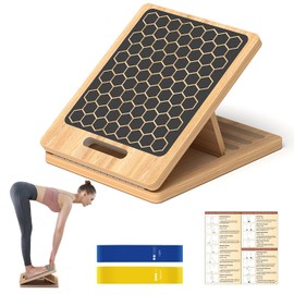 Portable Slant Board, Calf Stretch Board, Slant Boards for Exercise, Wooden Slant Board, Velor Board, Adjustable Incline Board for Knees Ankle Heel Feet Leg