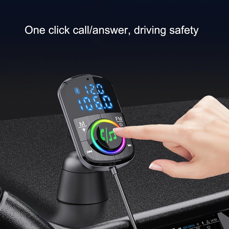 FM Transmitter, Bluetooth FM Transmitter Wireless Radio Adapter Car Kit