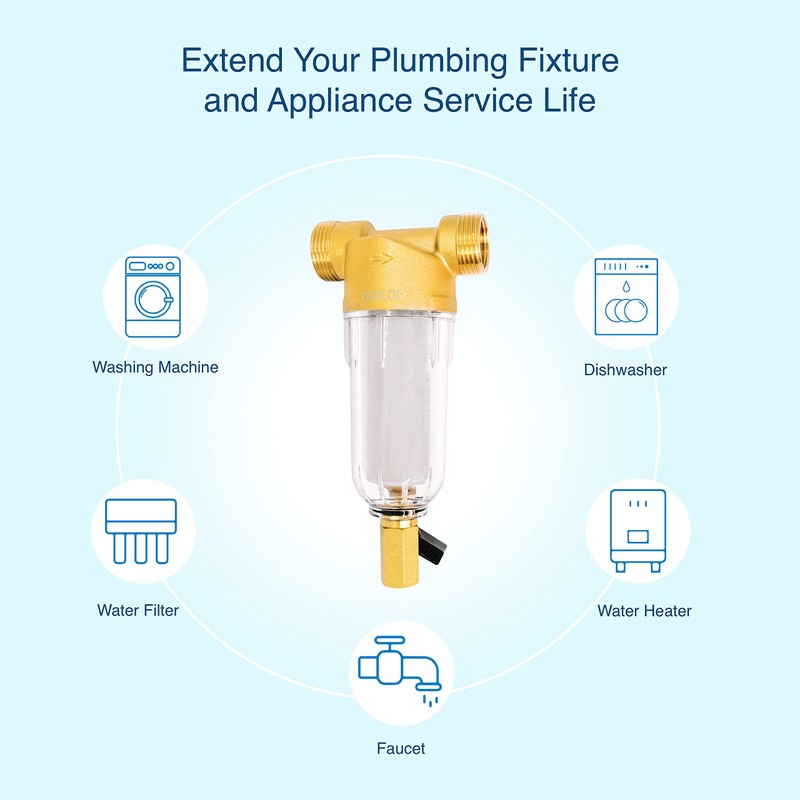 Reusable Whole House Spin Down Sediment Water Filter with Siliphos