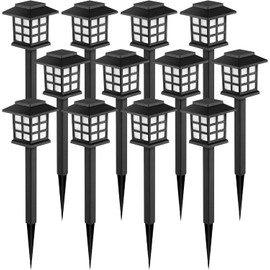 Luces Solares GIGALUMI FXD-12 – Pack 12 LED impermeables para jardín y patio