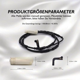 HISports Rear Brake Pad Sensor 34356789445, Replacement Part for Rear Brake Discs, ABS Sensor, Rear Brake Sensor Cable, Compatible with 1 Series and 3 Series E81 E82 E87 E88 E90 E91 E92 E93