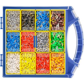 haisstronica Wire Ferrules Connectors Kit - 5000PCS AWG22-7 12 Sizes Pin Terminal Ends Assorted in Package, Insulated Cord Pin Ends Ferrule Connectors Used for crimp in Wiring Electrical Projects