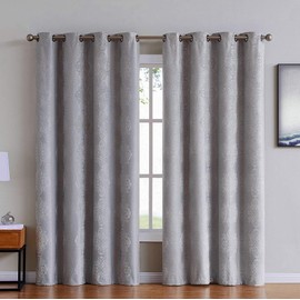Warm Home Designs Pair of 2 Standard Length 52 x 84 Inch Silver Grey Blackout Insulated Thermal Bedroom Curtains. 100% Blackout Curtains for Totally Dark Room and Better Sleep. RO Silver Pair 84"