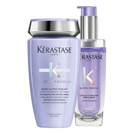 Tratamiento Para matizar el Cabello Kerastase Shampoo Blond y Aceite Cicagloss