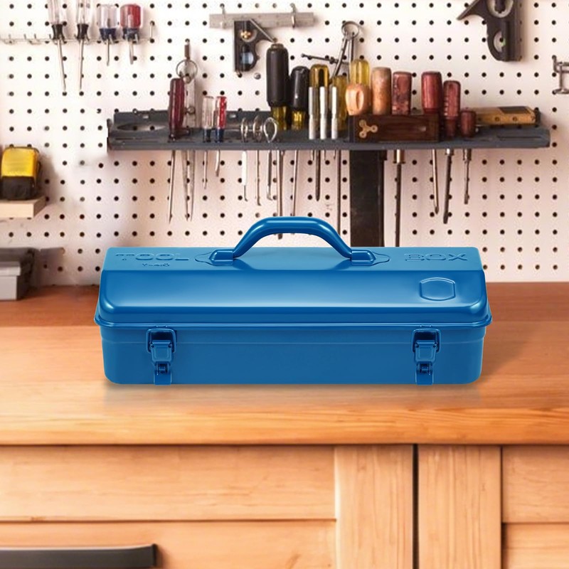 Tool Box, 16.9" Portable Metal Tool Organizer Box with Double