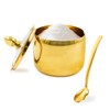 10.5oz Gold Stainless Steel Sugar Bowl with Lid and Spoon,