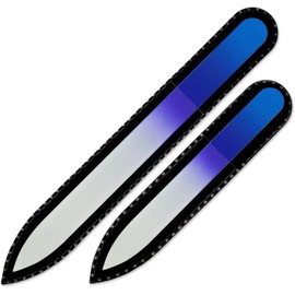 Mont Bleu, Juego de 2 Limas de Uñas de Cristal de Colores, Regalos Hechos a Mano, Cristal Templado Checo Auténtico