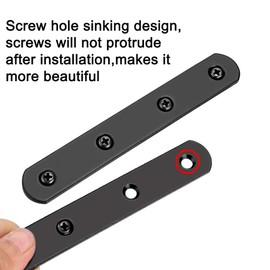 Sumnacon 8 Pcs Stainless Steel Flat Plates - 5 Inch Heavy Duty Mending Plate Straight Corner Brace Brackets Connector Furniture Repair Fixing Joint with Screws, Black