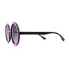 Womens Full Rhinestone Wizard Round Circle Lens Plastic Sunglasses Black