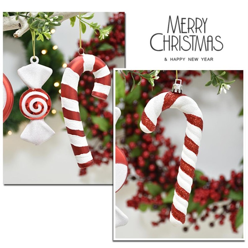 Red and White Lollipop Christmas Decorations Small Combinations Red and