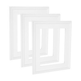 Cardinali Plein Aire White Frames for Canvas Art - 16x20-3 Pk - 3" Wide Moulding with Raised Edge -1/2" Rabbet Depth - Timeless Frame for Canvas - Made in USA, Eco-Friendly