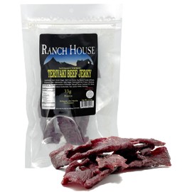 Ranch House Beef Jerky - Whole-Muscle Montana Beef Jerky Strips, High Protein Snack, Made in USA, 3.3 OZ (3.3 Ounce, Teriyaki)
