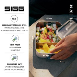 SIGG - Gemstone Lunch Box Selenite - Stainless Steel - No Plastic - Dishwasher Safe - Leak-Proof - Reusable Food Containers - Black - Lunch To Go 27 Oz