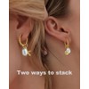 MYCUTEY Gold Huggie Hoop Earrings With Charm Set For Women