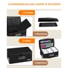 JUNDUN Index Card Box with Lock, Foldable Fireproof Index Card