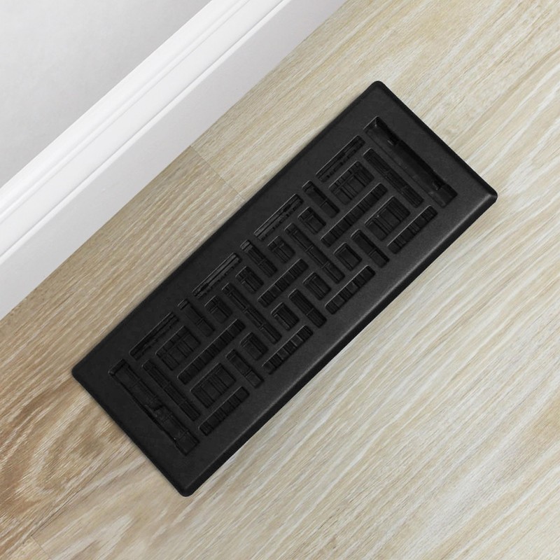 Decor Grates AJH412-BLK Oriental Floor Index 4 x 12 Inches