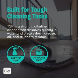 Coolinario Trisodium Phosphate - TSP Cleaner (2 Oz) Heavy-Duty Cleaner & Degreaser for Walls, Floors & Outdoor Surfaces | Removes Grease, Dirt & Stains | Ideal for Home & Industrial Use