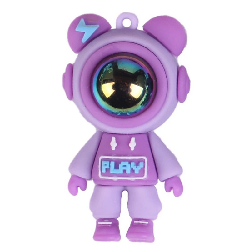 Astronaut Bear Silicone Keychain for Bags & Keys – Lightweight