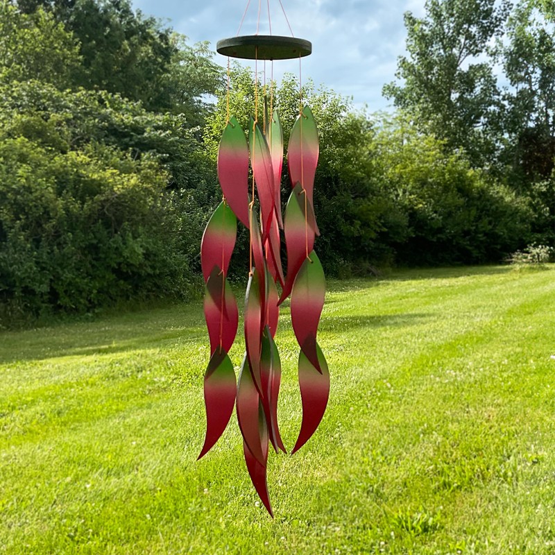 Blue Handworks Glass Wind Chime, Red Hot Chilies