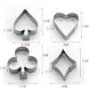 Poker Cookie Cutter, 4 Pieces Poker Stainless Steel Cookie Cutters,