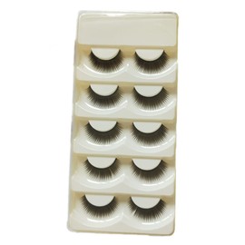 Outanaya 5 Pairs Natural Long False Eyelashes Thick Comfortable Eye Lashes for Makeup for Parties Weddings and Daily Use Handmade Cotton Stem Design