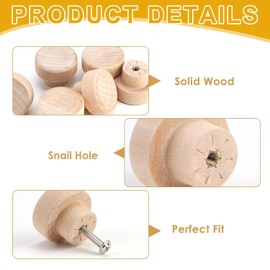 BRITECO 12 Pcs Eco-Friendly Wooden Drawer Knobs - Natural Wood Pull Handles for Cabinets, Dressers, Drawers - Easy Installation