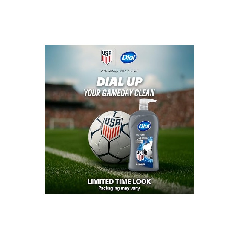 Dial for Men Hair + Body Wash, Hydro Fresh, 32