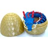 17.5 Inch Articulating Dragon Toy with Surprise Golden Egg (Red/White/Blue)