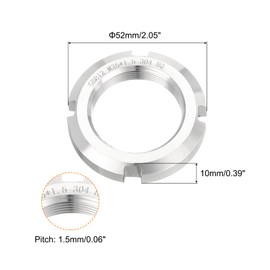 uxcell M35 x 1.5mm - 1Pcs Retaining Four-Slot Slotted Round Nuts - 304 Stainless Steel Round Lock Nut for Various Rolling Bearings, Industrial Field, Silver
