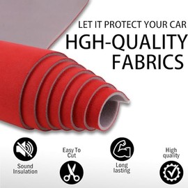 Kefly - Tela de gamuza roja de 54 pulgadas de largo x 60 pulgadas de ancho con respaldo de espuma, tela de techo de gamuza automtica, material de...  