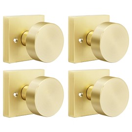 Goldenwarm Zinc Alloy Brushed Gold Dummy Door Knobs Interior 2 Pack/ 4 Pcs
