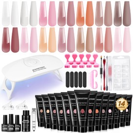 JEWHITENY JEWHITENY Poly Extension Gel Nail Kit 14 PCS Poly Gel With Mini Nail Lamp Poly Nail Gel Kit with Slip Solution Basic Poly Gel Nail Art Tools Nail Art Design Beginner Kit