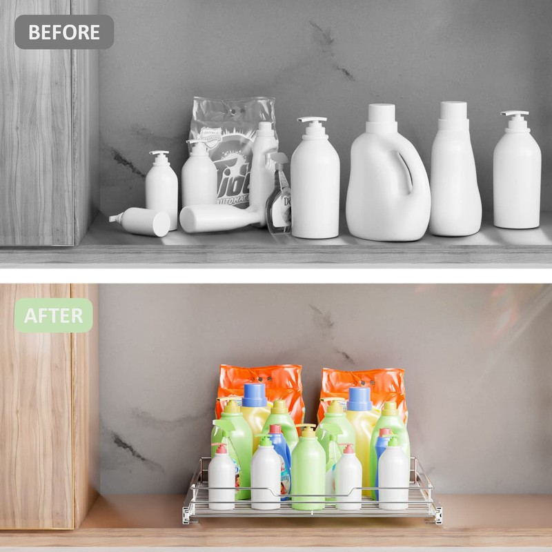 AHNR Pull Out Cabinet Organizer, Heavy Duty Cabinet Pull Out