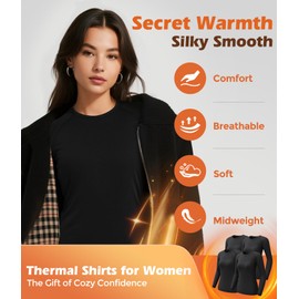 CL convallaria 4 Pack Women's Thermal Shirts Long Sleeve Athletic Compression Base Layer Tops for Cold Weather