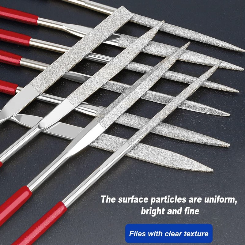 10 Pack Diamond Files Set, Mini Needle Jewelry File, Carbon