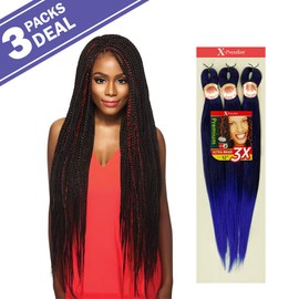 MULTI PACK DEALS! Outre Synthetic Hair Braids X-Pression Kanekalon 3X Pre Stretched Braid 52" (3-PACK, 30)