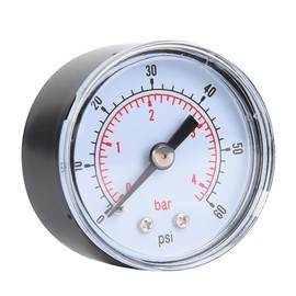 Axial Pressure Gauge, Pressure Gauge, Mechanical Pressure Gauge for Oil, Water, 1 8" Bspt Back Connection (0 30 Psi 0 2 Bar) (0-60 psi, 0-4 bar)