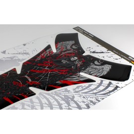 Tank Pad Motorcycle Skull Black Red Compatible with Suzuki X503702VA