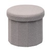 CAIPINFUL 15 Inchs Round Storage Ottoman, Small Foldable Foot Stool