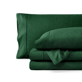 Bare Home Twin XL Sheet Set - 1800 Ultra-Soft Microfiber Twin Extra Long Sheets - Double Brushed - Deep Pockets - Easy Fit - Soft - 3 Piece Set - Bed Sheets (Twin XL, Heathered Forest Green)