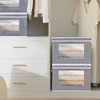 OUTBROS Storage Box with Lid, Transparent Window Organiser Box, Foldable